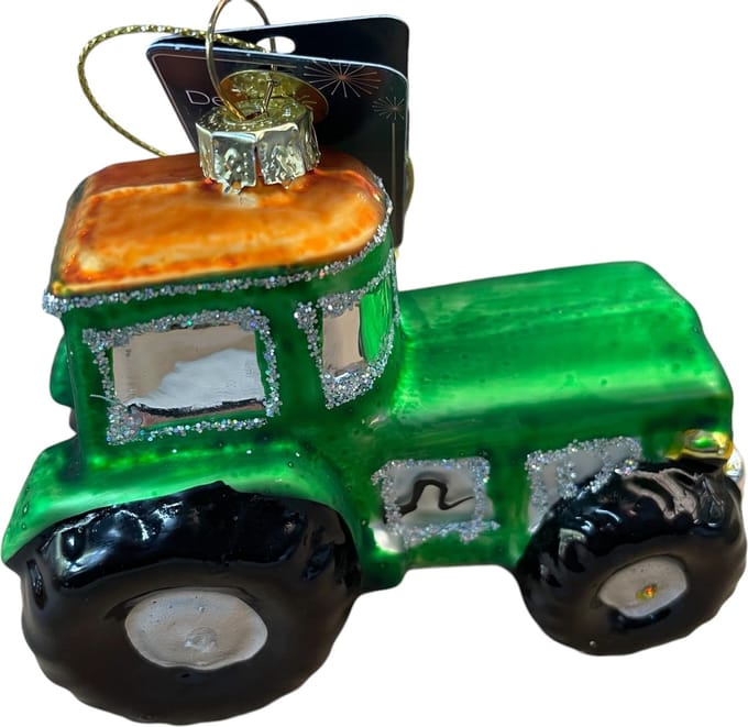 Crazy kerstboom hanger Tractor kleur blauw