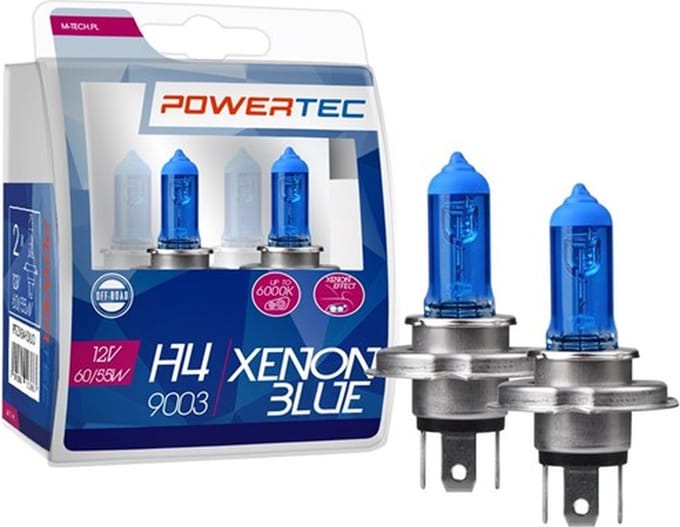 Powertec H4 12V Halogeenlampen – Xenon Blue – Set van 2