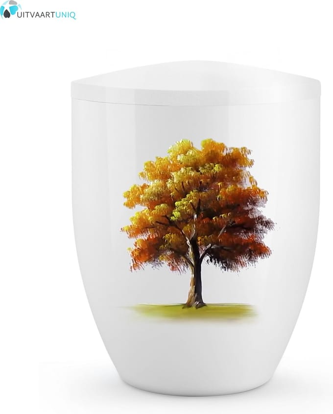 Urn Hoogglans wit esdoorn herfst - bio