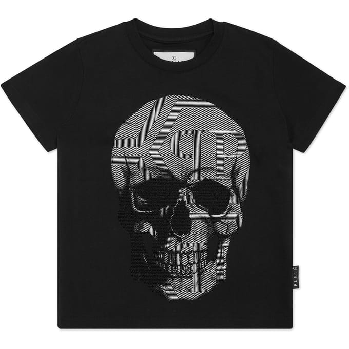 Jersey T-Shirt Round Neck Ss Strass Skull