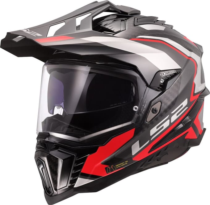 LS2 MX701 Explorer C Frontier II Rood 06 Adventure Motorhelm - Helm