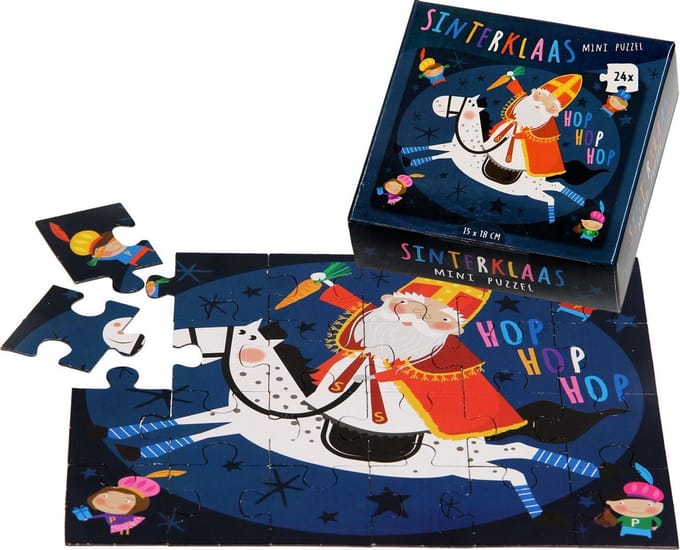 24 mini puzzel Sint 24 stukjes in doos.