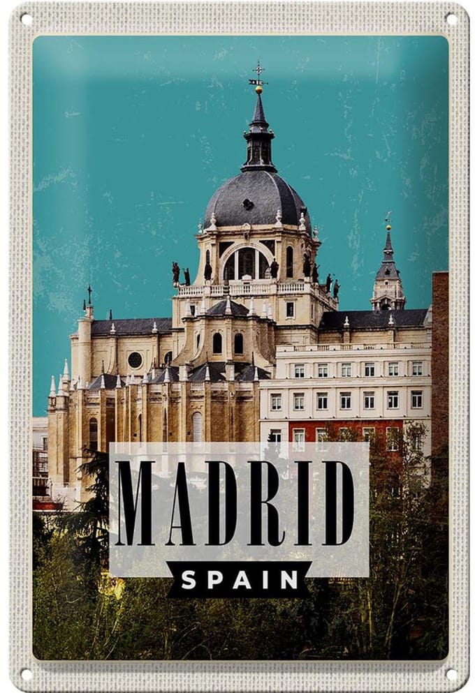 Blechschild Reise 20x30cm Madrid Spanien Urlaubsort