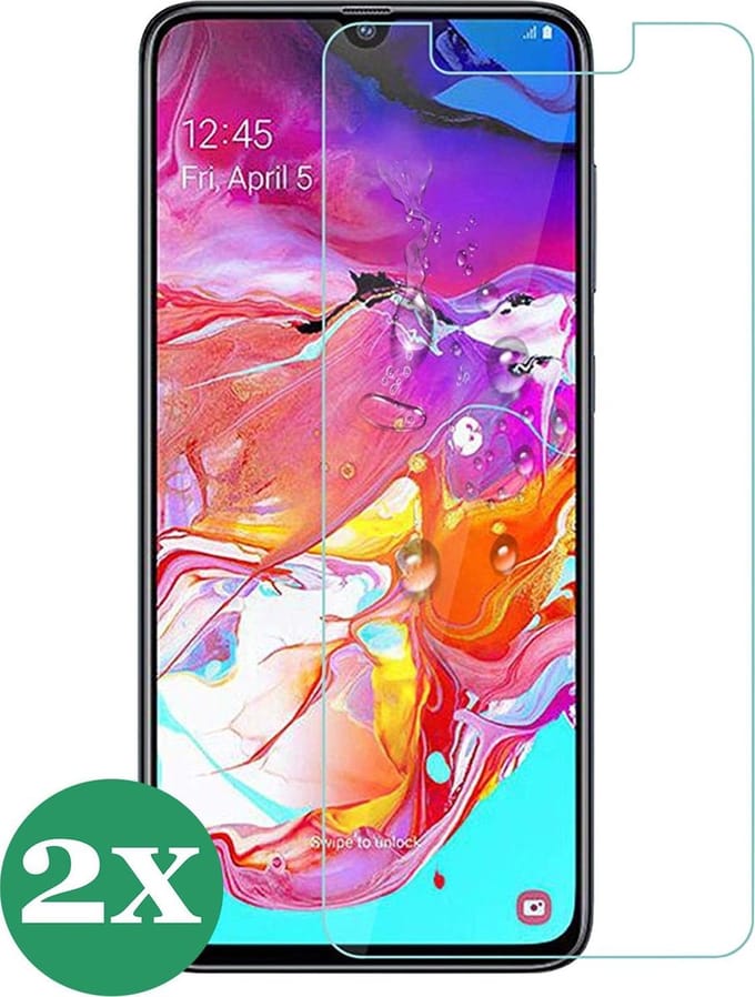 Screenprotector geschikt voor Samsung Galaxy A70 - Screen Protector Glas - 2 Stuks