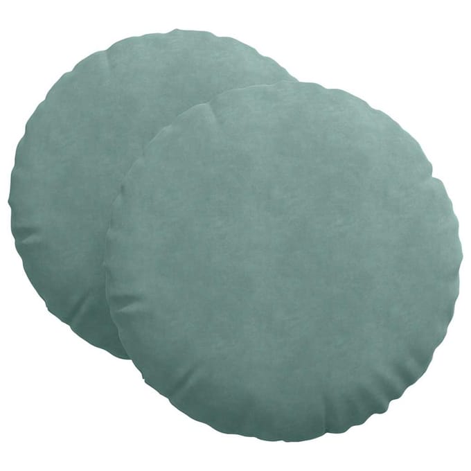 vidaXL - Zitkussens - 2 - st - Fluweel - Zeegroen - Ø60 - x - 21 - cm
