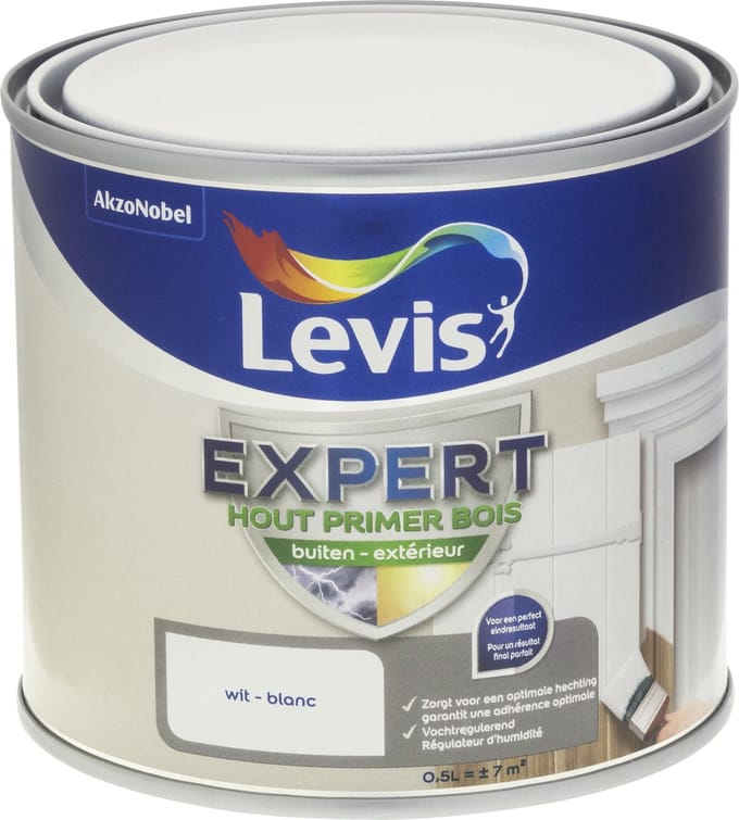 Levis - Expert Hout Primer Buiten - Wit - 0,5 L