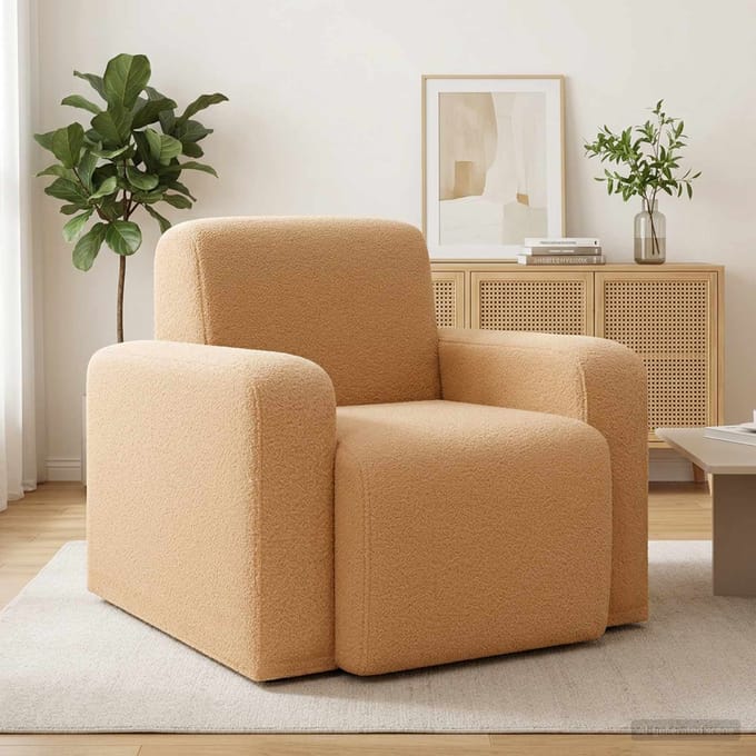 vidaXL - Fauteuil - Beige - Bouclé