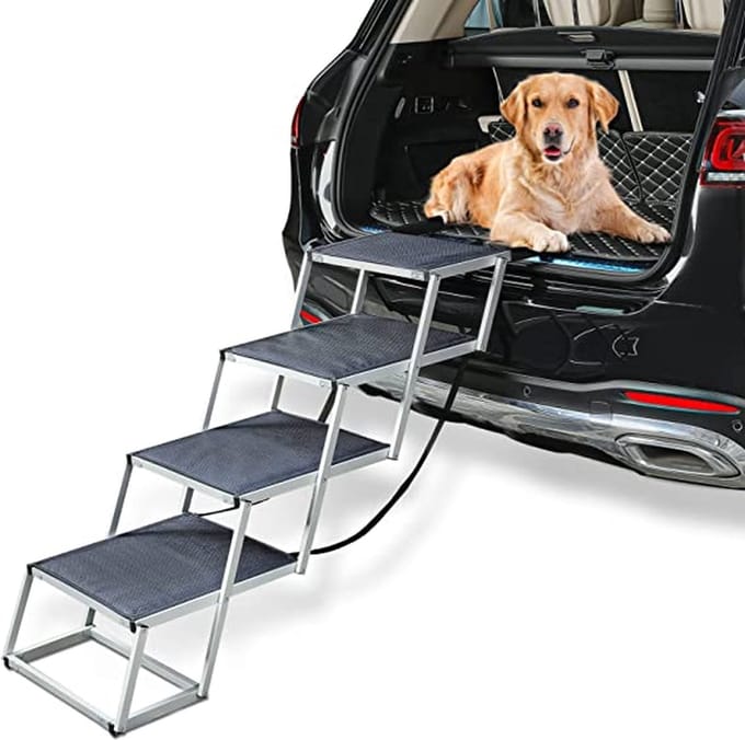 huisdiertrap - Hondentrap / huisdierladder / katten, hondenhelling, bank, Loopplank 4 steps