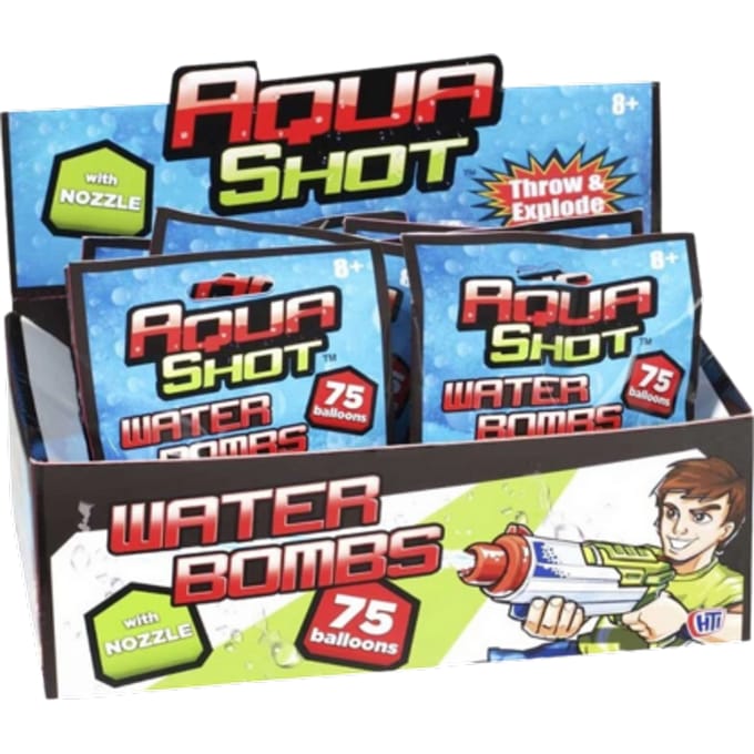 Aqua Shot Water Bombs with Nozzle - 75 Pcs