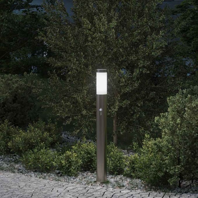 vidaXL Bolderverlichting met sensor 80 cm RVS IP44