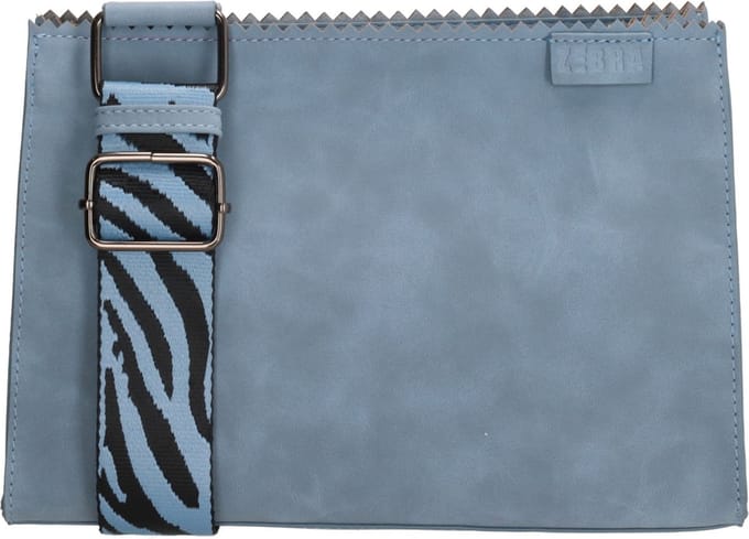 Zebra Trends Merel Crossbody Schoudertas - Trendy Zebra print Schouderband - Lichtblauw