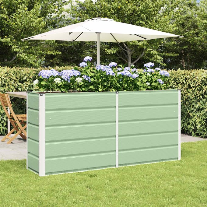 vidaXL - Plantenbak - Groen - 160 - x - 40 - x - 75 - cm - Staal