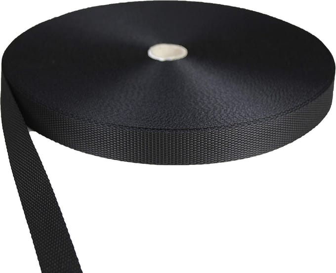 Zwarte Polypropyleen Band/Riem 20mm Breed - 50 Meter Rol Sterke Textielband