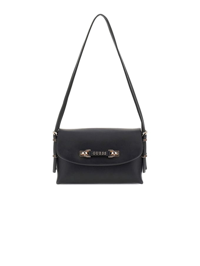GUESS Schoudertas Lefia Flap Shoulder Bag Black Zwart