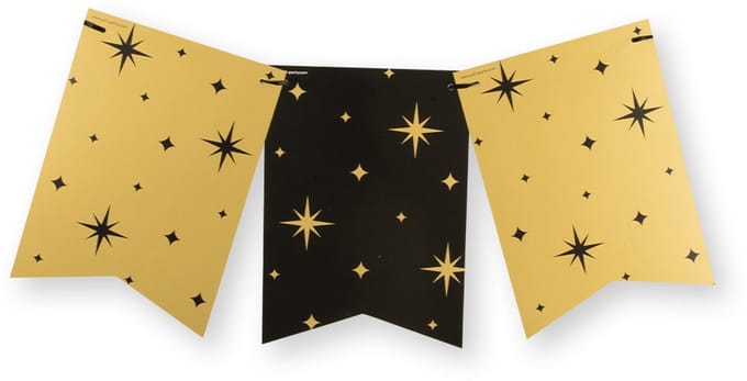 Classy party flag banner gold/black - Stars