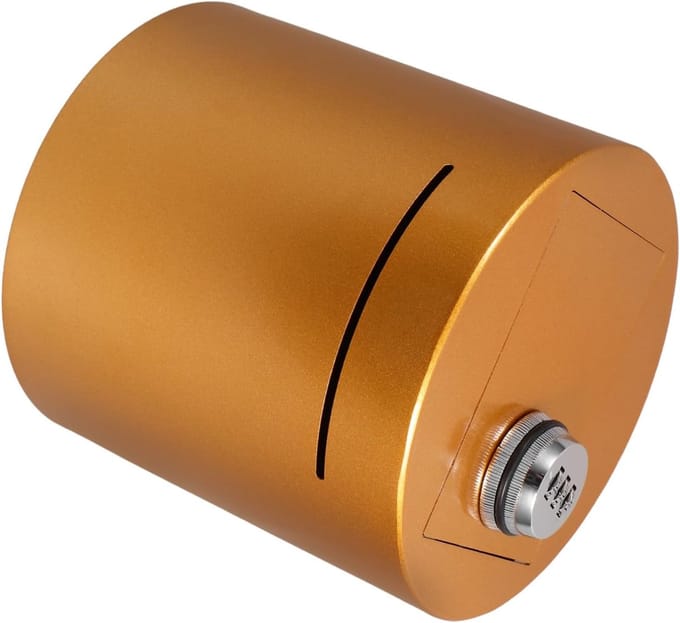 Onbreekbare Spaarpot - Cilinder Spaarpot - Geld Besparen - Wachtwoordslot - 15cm Kubus - Goud