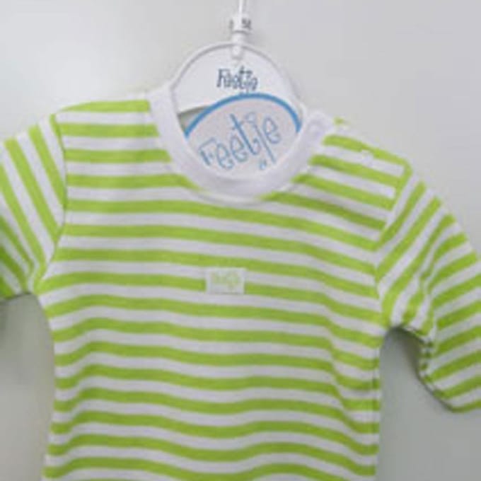 Feetje shirt streep limegroen met wit maat 62