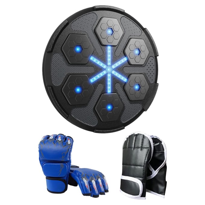 Machine de boxe musicale Entraîneur de boxe intelligent Support mural Lumière RGB Mur de boxe musicale Construction durable de haute qualité Utilisation quotidienne pratique bleu