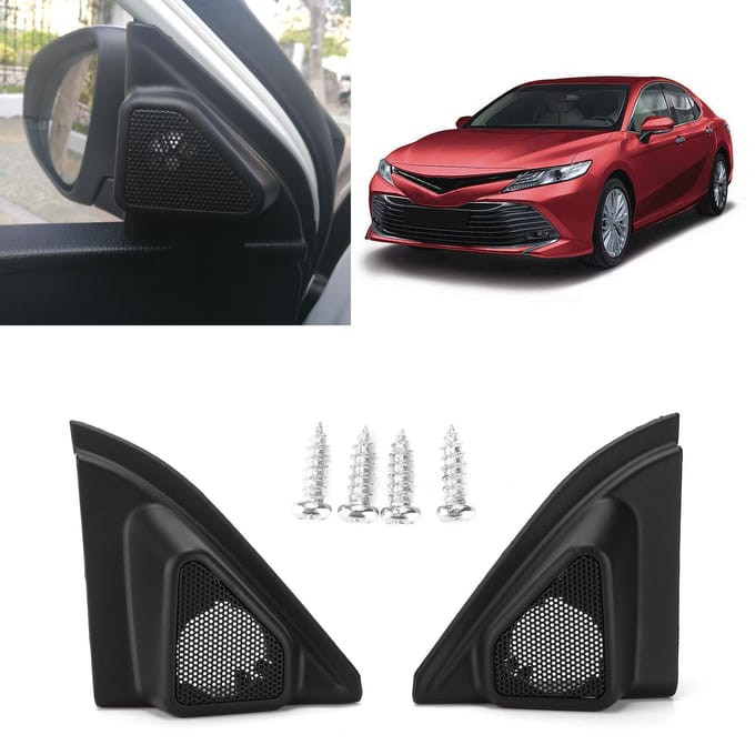 2 stuks Auto Deur Tweeter Luidspreker Afdekking Sierlijst Luidspreker Decor Vervanging voor LevinCorolla 2014?2019 black