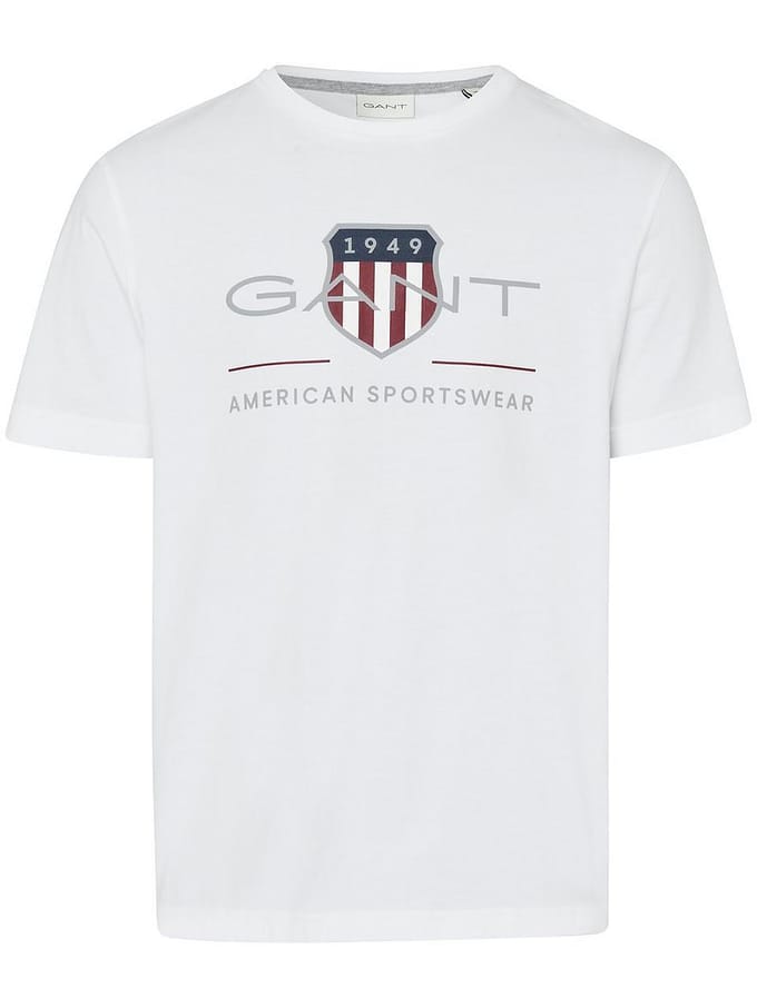 Gant T-Shirt Archive Graphic Chest Shield Print Crew Neck Wit / male