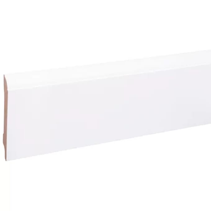 Baseline Muurplint Budget Style Wit - Mdf - Folie - 240cm - 14x120mm