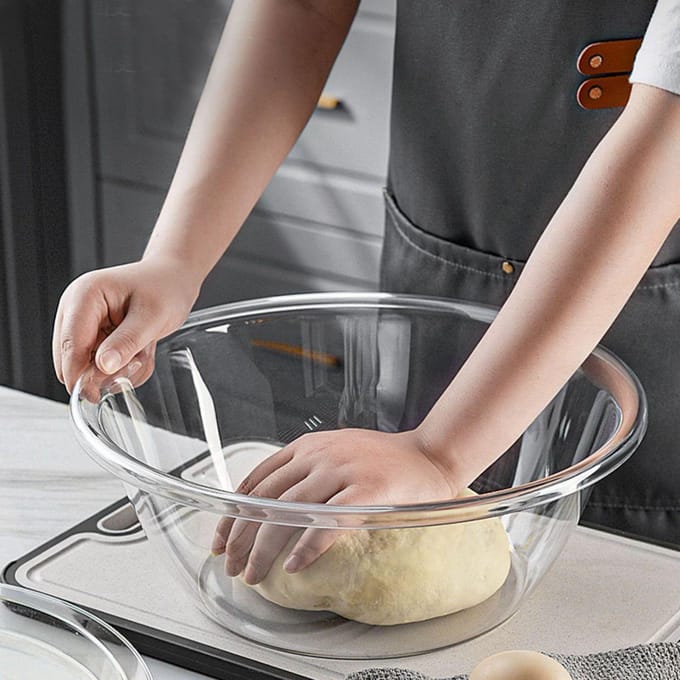 Plastic mengkom met grote capaciteit, antiaanbakkneedkom, ingrediënten, voedselbereidings- en serveercontainer Small Size white