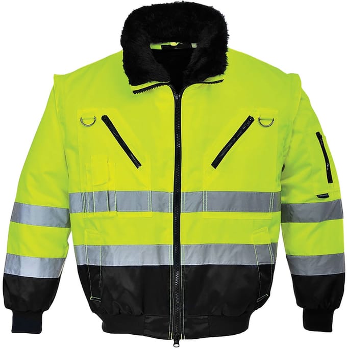 Portwest Hi-Vis 3-in-1 Pilotjack PJ50 - Geel/Zwart - M