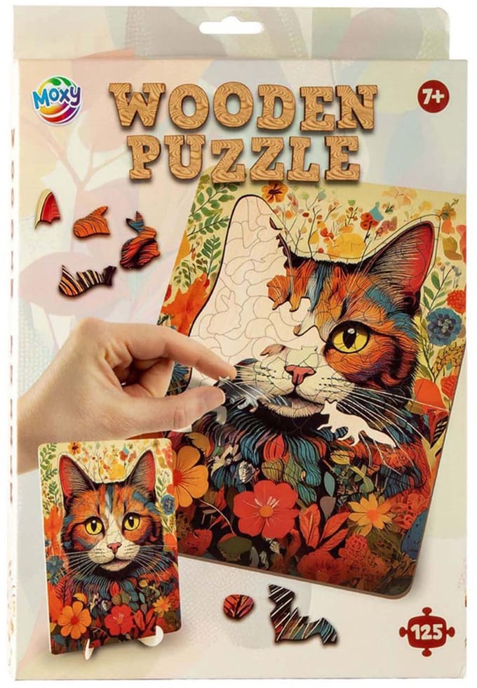 Creative Craft Group Wooden Puzzle Cat - Unique Shapes - 130 pcs. Hout