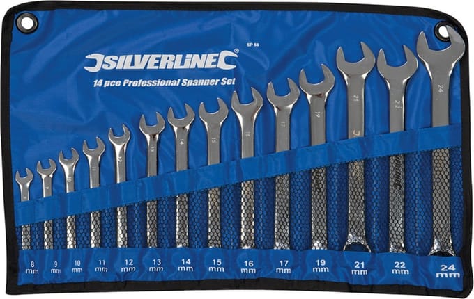 Silverline SP50 14-delige Ringsteeksleutelset - 8-24mm