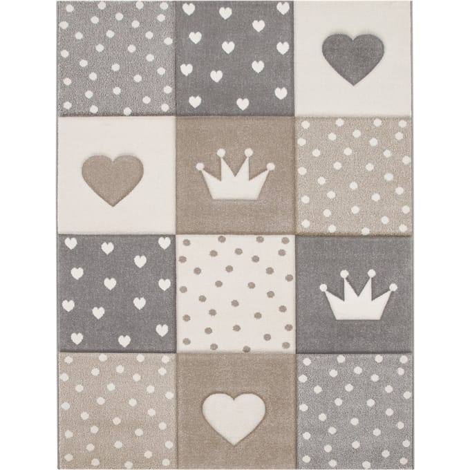 Kindertapijt Kosmos beige 133 cm vierkant