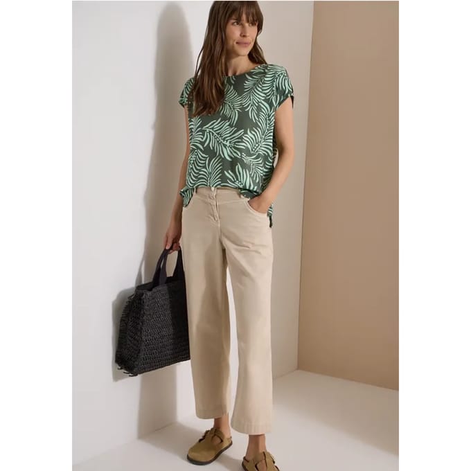 Shirt met hangende schouder en print