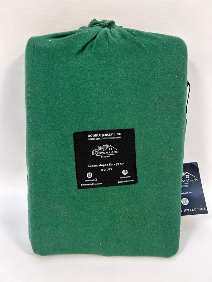 Beau Maison Dubbel Jersey Kussenslopen 60x70 cm Groen - Set van 2