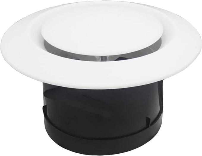 Verstelbaar Ventilatie Rooster Wit 125 mm Inblaas Afzuigrooster ABS