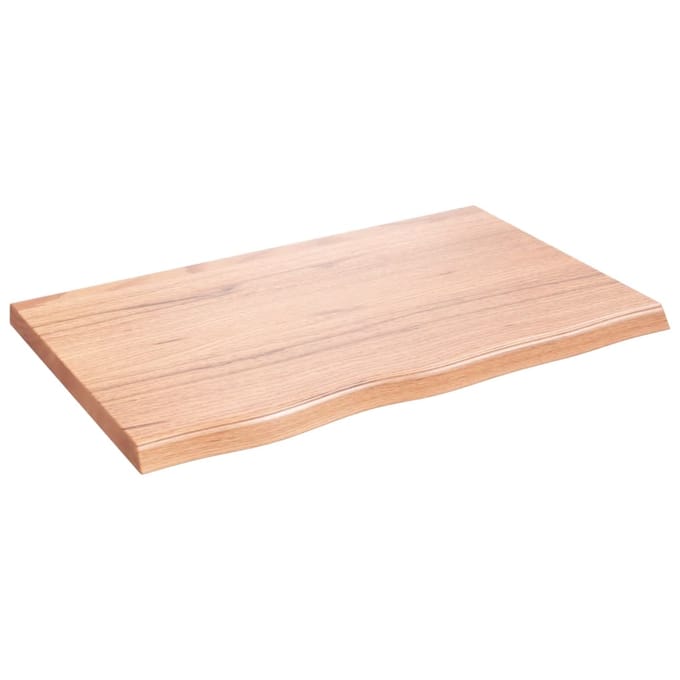 vidaXL - Wastafelblad - 80x50x(2-4) - cm - behandeld - massief - hout - lichtbruin