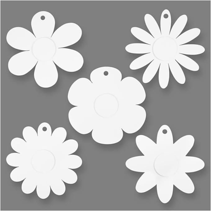 Creotime Knutselset Flowers 20 Cm Karton Wit 15 Stuks