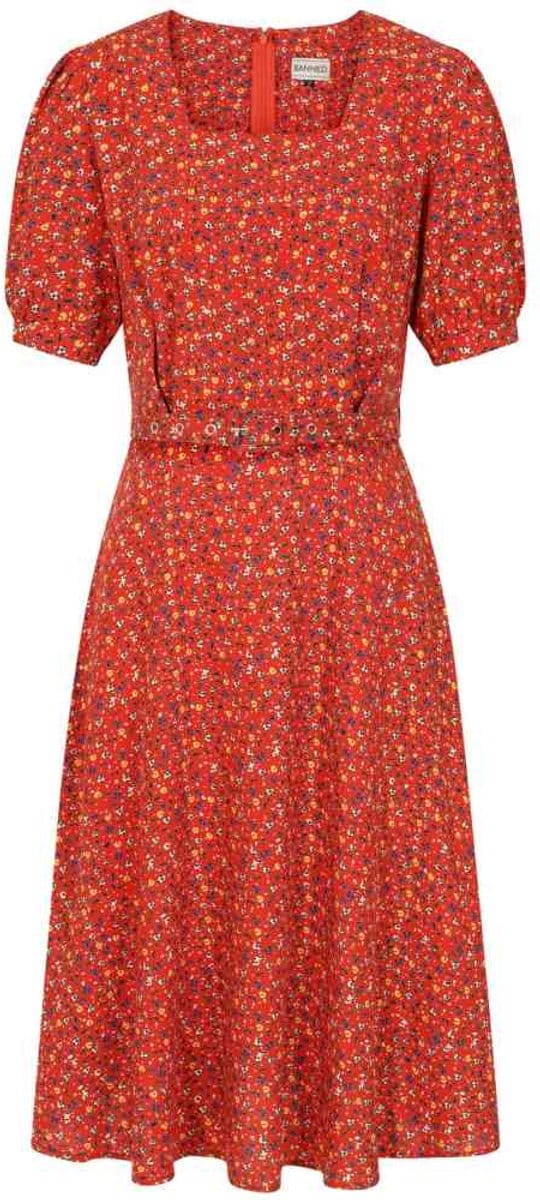 Banned - Eva Bloom Flare jurk - 3XL - Rood