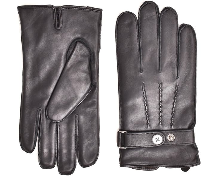 DARIA | Leren handschoenen met polsband | zwart