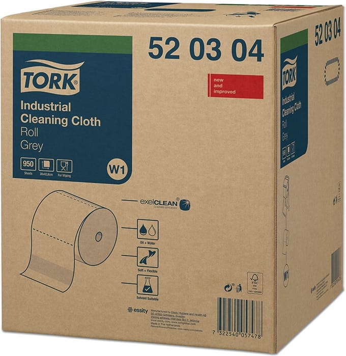 Tork non woven industrial cloth (361 mtr / 42 cm breed) - Grijs