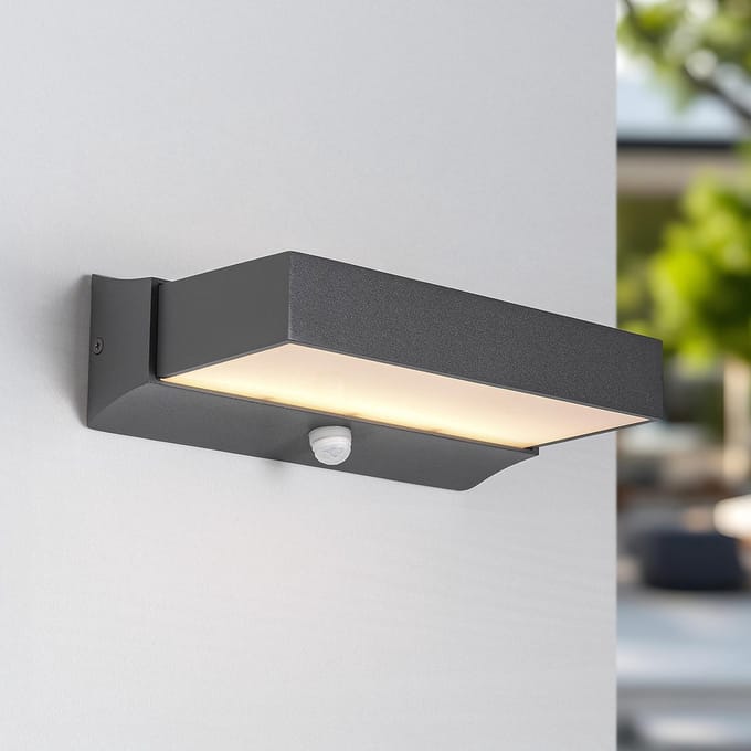Wandlamp buiten Onyx met sensor - antraciet