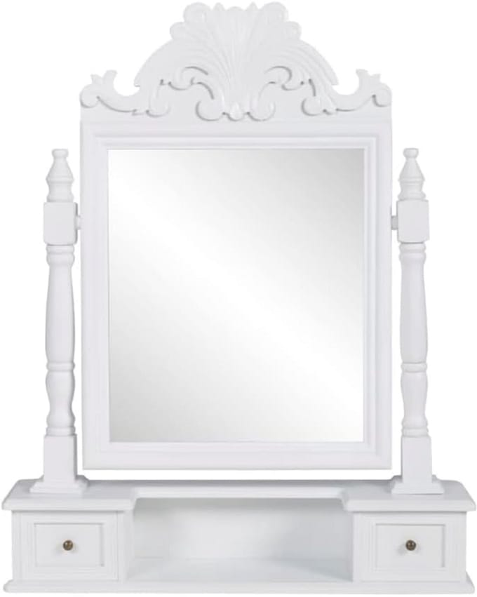 Dressing Table with Adjustable Mirror and Drawers - Elegant Makeup Vanity