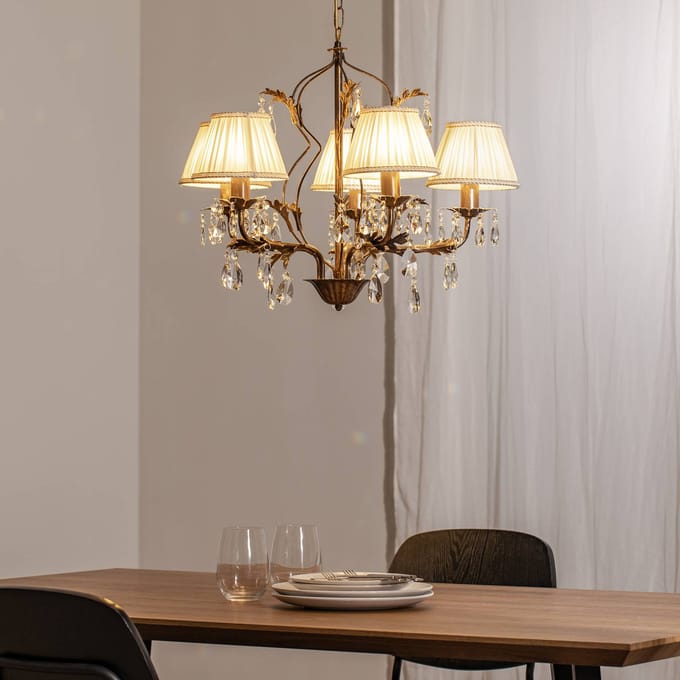 ONLI Kroonluchter Karen 5-lamps brons