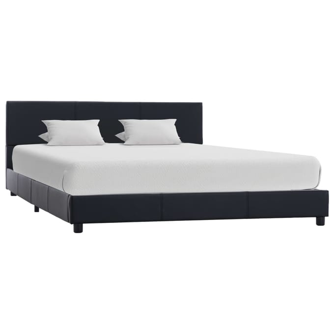 vidaXL - Bedframe - kunstleer - zwart - 120x200 - cm