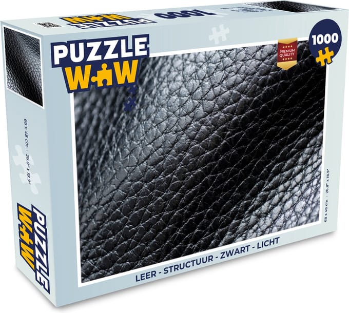 Puzzel Leer - Structuur - Zwart - Licht - Legpuzzel - Puzzel 1000 stukjes volwassenen