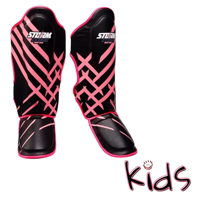 StormCloud Lynx Serie - Kinder Scheenbeschermers - Zwart-Roze - Junior L