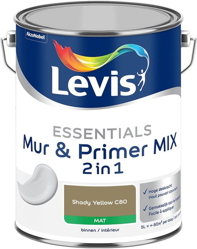 Levis - Essentials Mur & Primer Mix - Shady Yellow C80 - Mengverf - 5 L