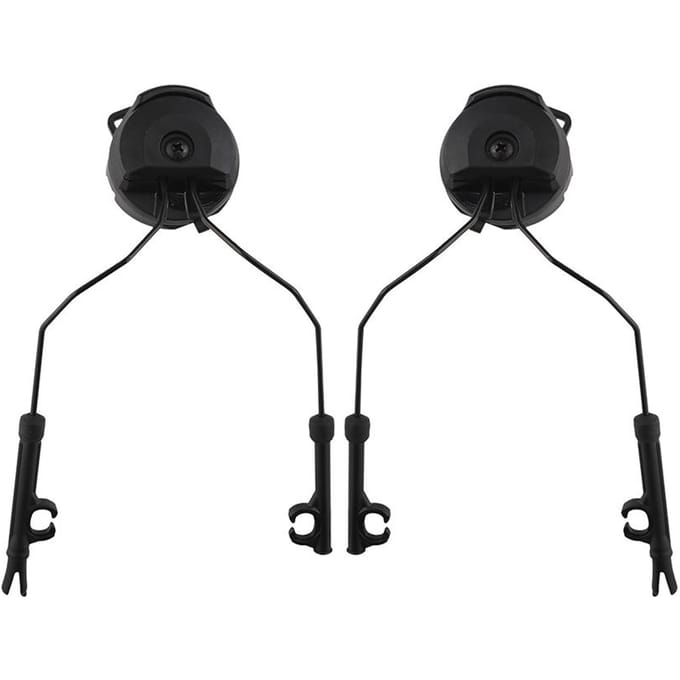 Paar Tactische Militaire Headset Helm Adapter Linker & Rechter Zijde ARC Rail Adapter black