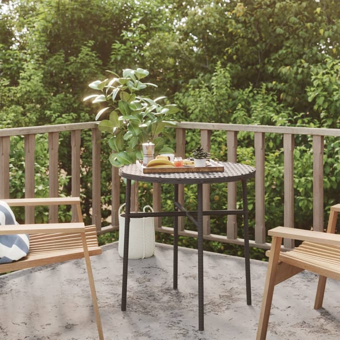 vidaXL - Salontafel - 45 - cm - poly - rattan - zwart