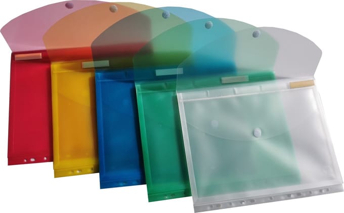 10x EXXO-HFP - #35500 - A4 INDEX Ringband Documententas - 20mm cap. - 2 pak @ 5 Kleuren Assorti