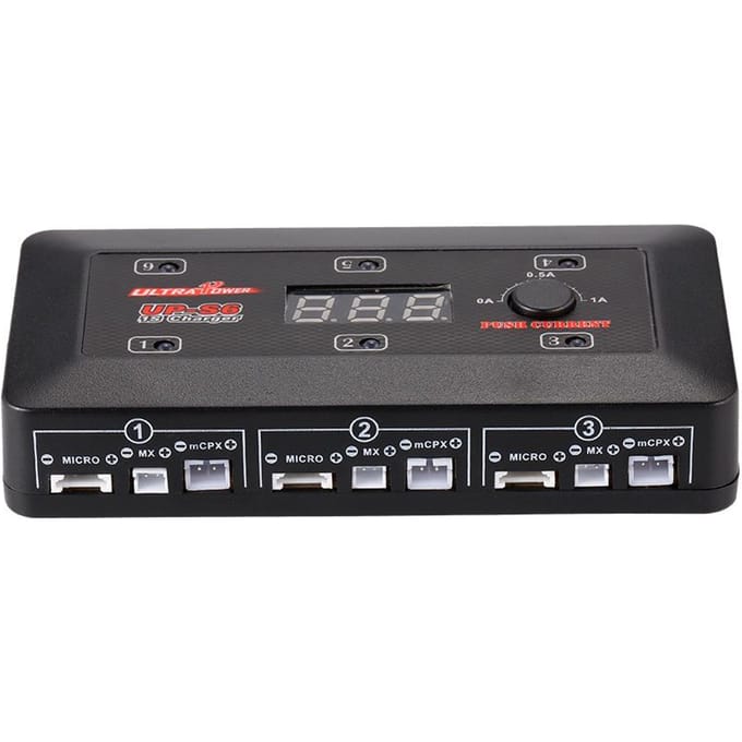 Ultra Power UP-S6 1S Lipo LiHv Batterijlader met MICRO MX mCPX USB NICE zwart