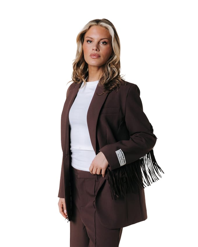 Colourful Rebel Jesra Fringe Blazer - S